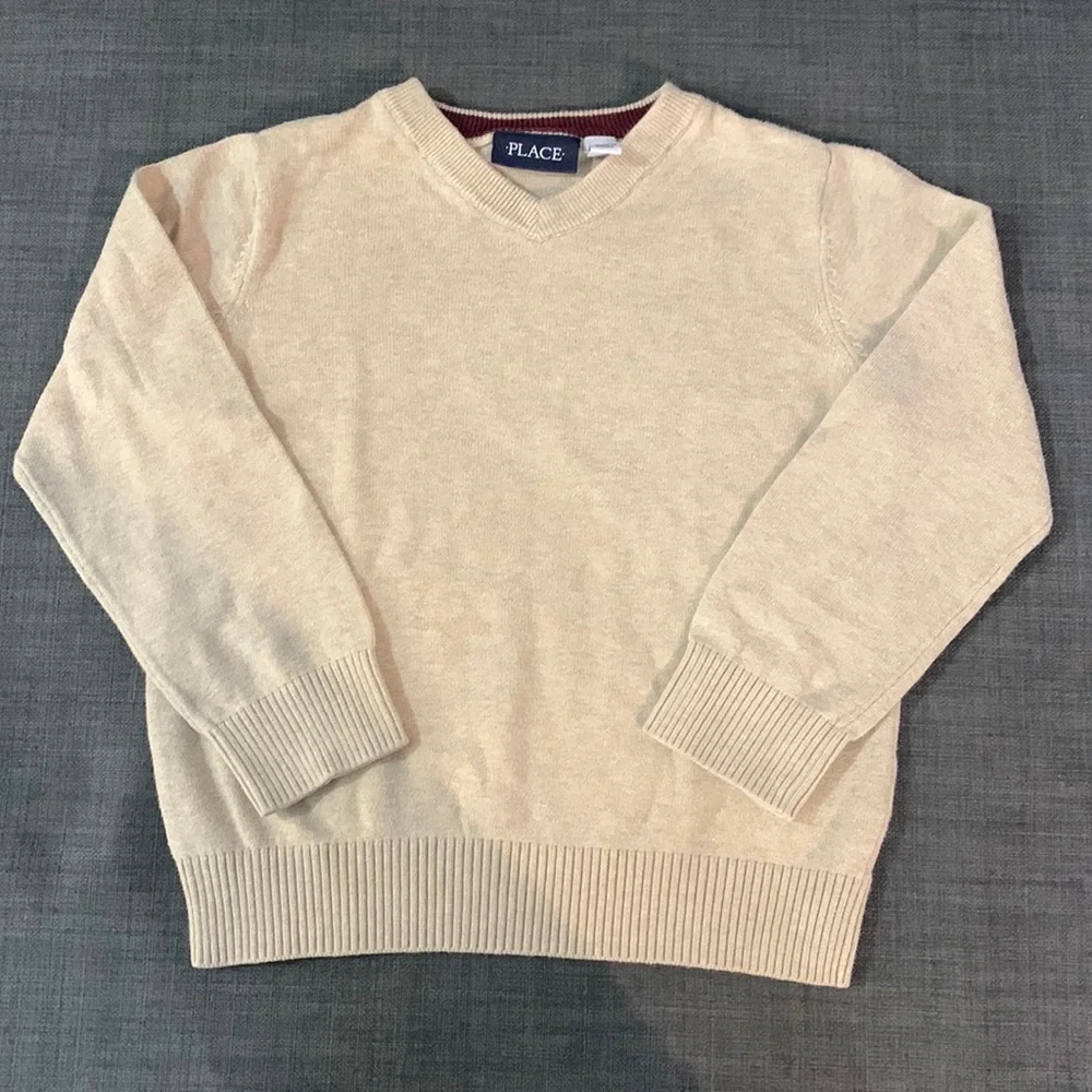 The Children’s Place Boys Top 5/6 (1)Sweater V-neck (2)Henley Buttons Lot of Two